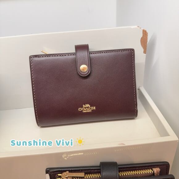 NWT Coach 2-in-1 Wallet Smooth Leather CCL71 IM/ESPRESSO Gold - Picture 4 of 11